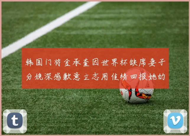 韩国门将金承奎因世界杯缺席妻子分娩深感歉意立志用佳绩回报她的支持